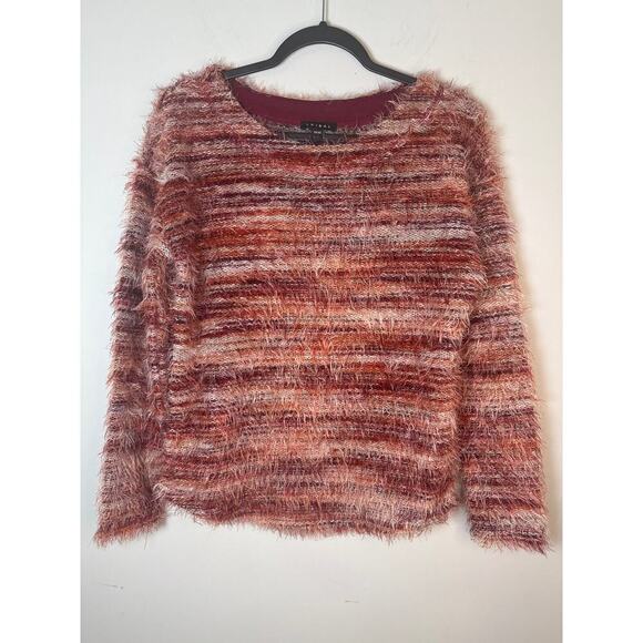 TRIBAL Fuzzy Stripe Sweater Multicolor Long Sleeve Cozy Knit Size XS - Picture 2 of 8
